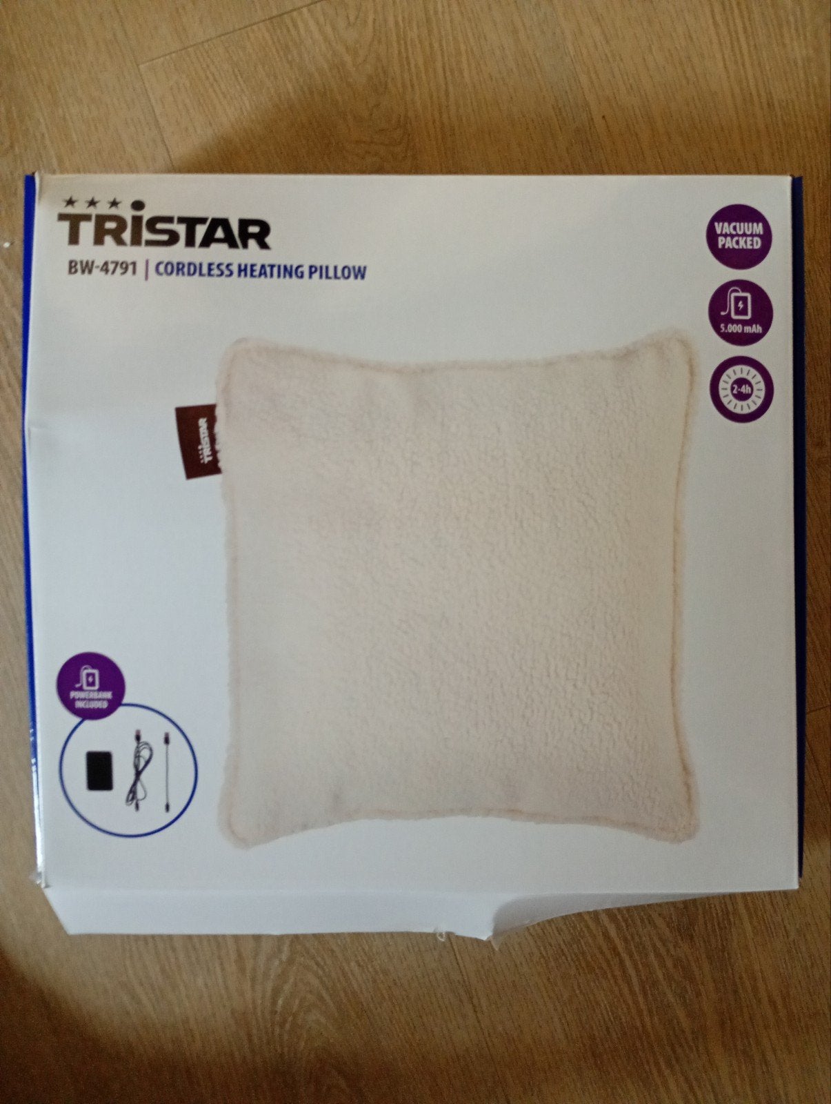Tristar BW-4791 Draadloos Warmtekussen met Powerbank, Overige merken, Wit, Vierkant, Nieuw