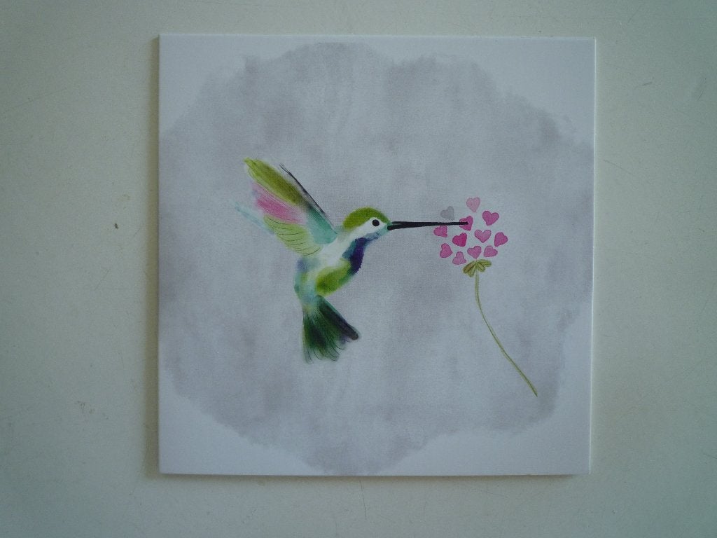 Kolibrie vogel met hartjes, Verzenden, Voor 1920, Vogel