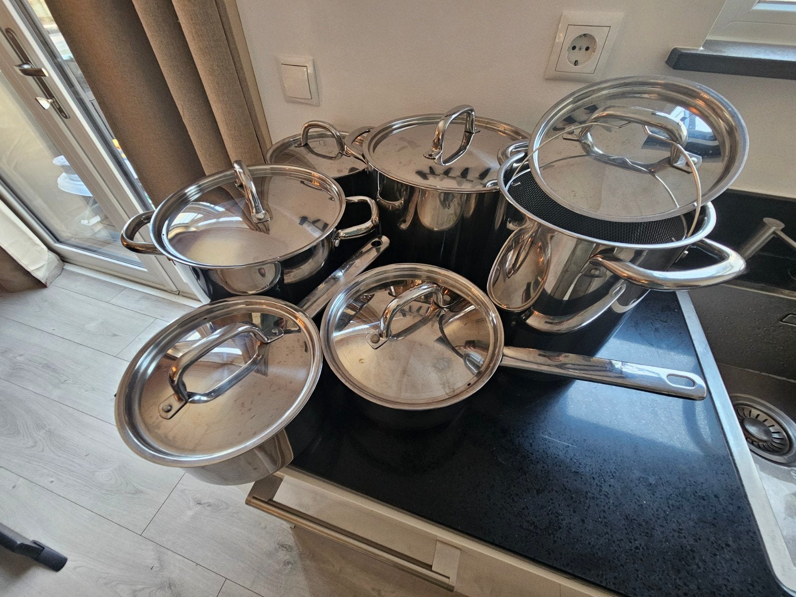IKEA 365+ 13-delige pannenset RVS - Compleet voor uitzet, Ophalen of Verzenden, Zo goed als nieuw, Rvs, Pannenset