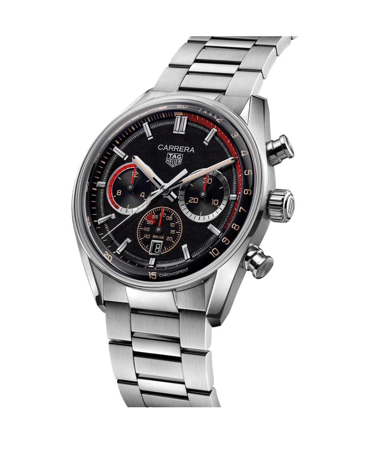 TAG Heuer Carrera Chronosprint x Porsche 911 Limited Edition, Sieraden, Tassen en Uiterlijk, Horloges | Heren, Staal, Polshorloge