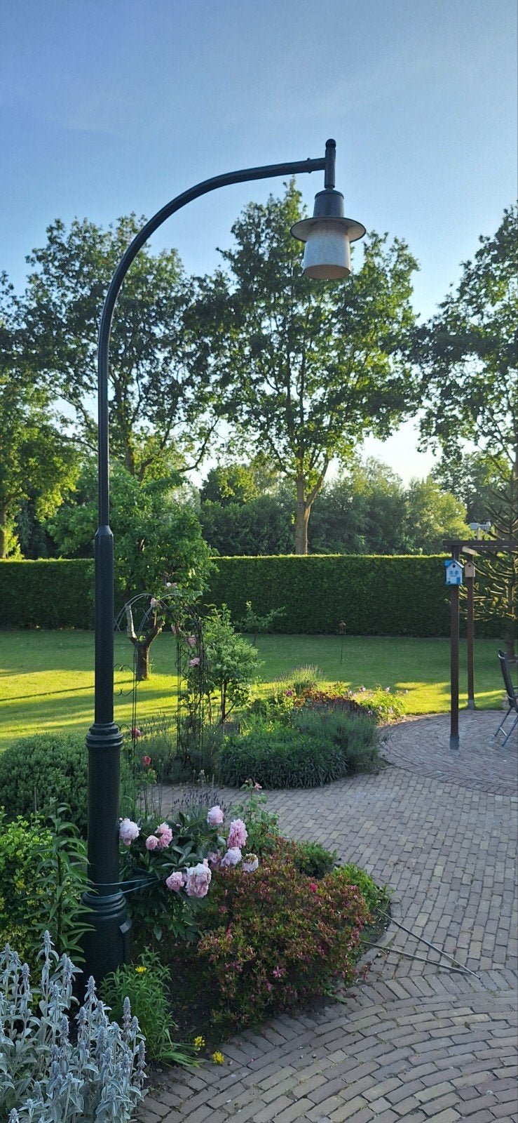 Originele gietijzeren lantaarnpaal jaren 1930-1950, Tuin en Terras, Ophalen, Gebruikt, Minder dan 50 watt, Staande lamp