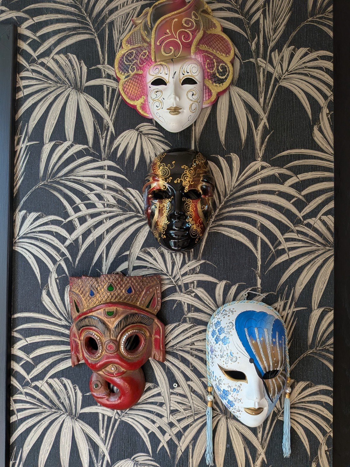 4 decoratieve maskers, Ophalen of Verzenden