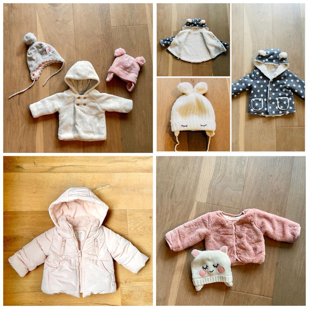 🌸 Meisjes jasjes + mutsen maat 68,74,80 per set of alles, Kinderen en Baby's, Babykleding | Maat 68, Zo goed als nieuw, Meisje