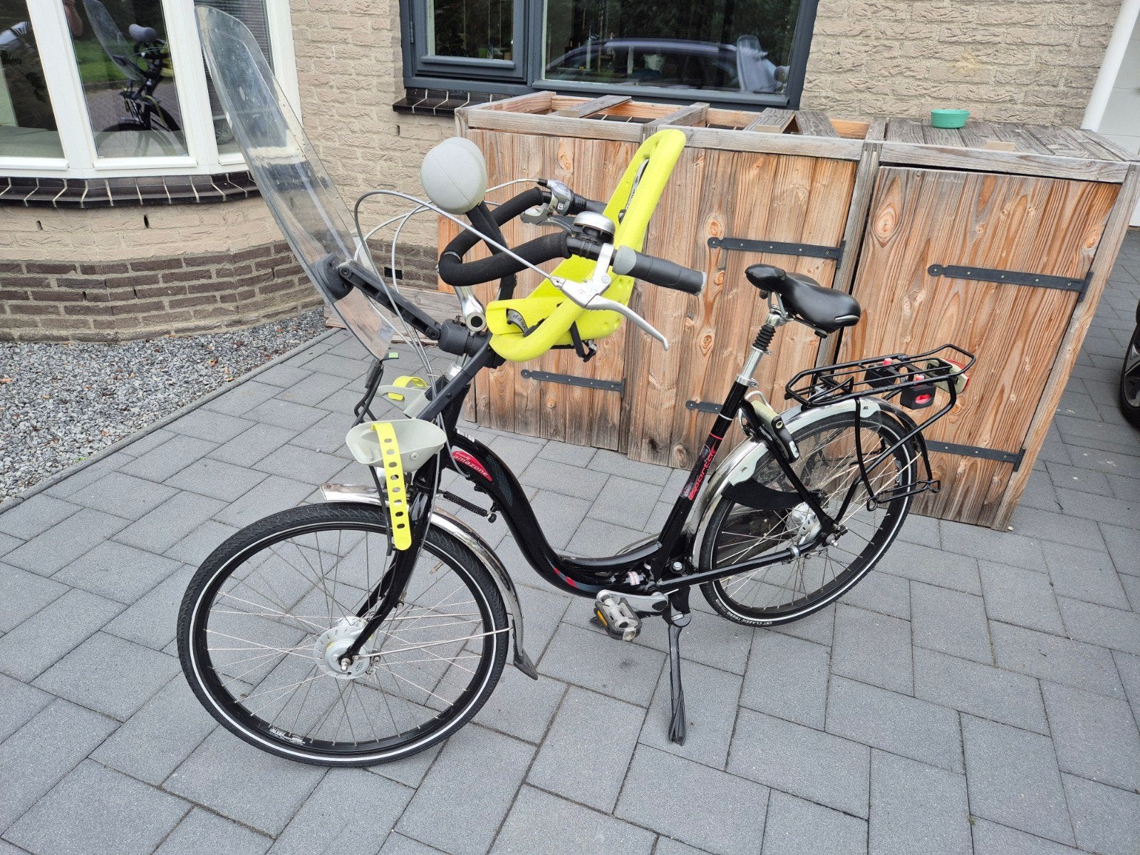 Damesfiets mamafiets Sparta amazone met Yepp kinderzitje., Fietsen en Brommers, Versnellingen, Trommelrem, Ophalen, Overige merken