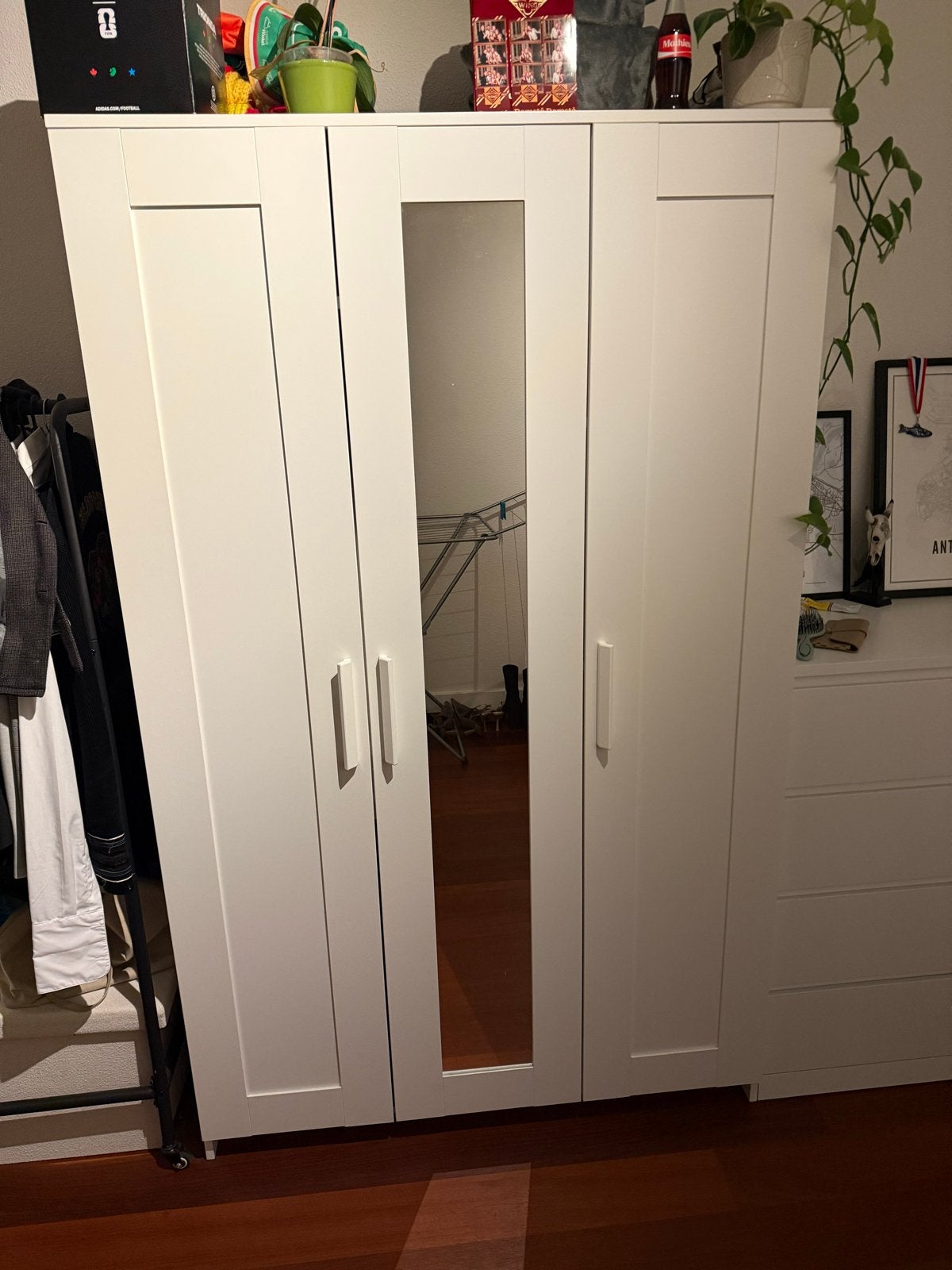 2x IKEA BRIMNES Kledingkast met 3 deuren, wit, Ophalen, Gebruikt, 100 tot 150 cm, 150 tot 200 cm