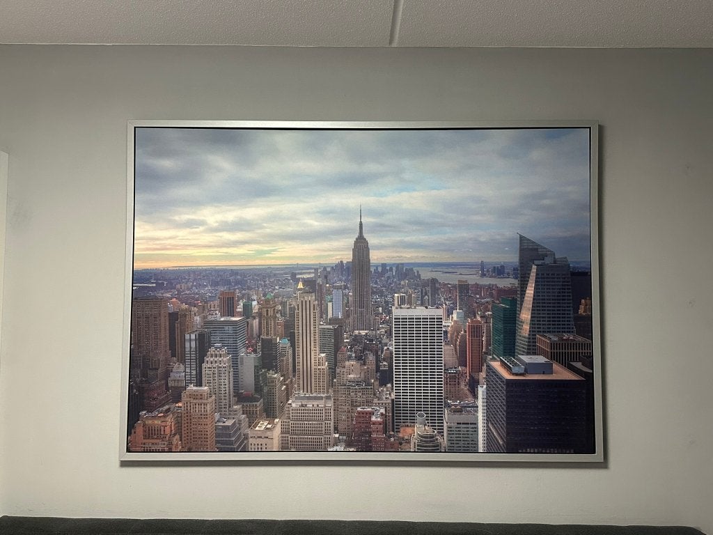 IKEA VILSHULT New York canvas wanddecoratie schilderij XL, Ophalen, 125 cm of meer, Zo goed als nieuw, Schilderij