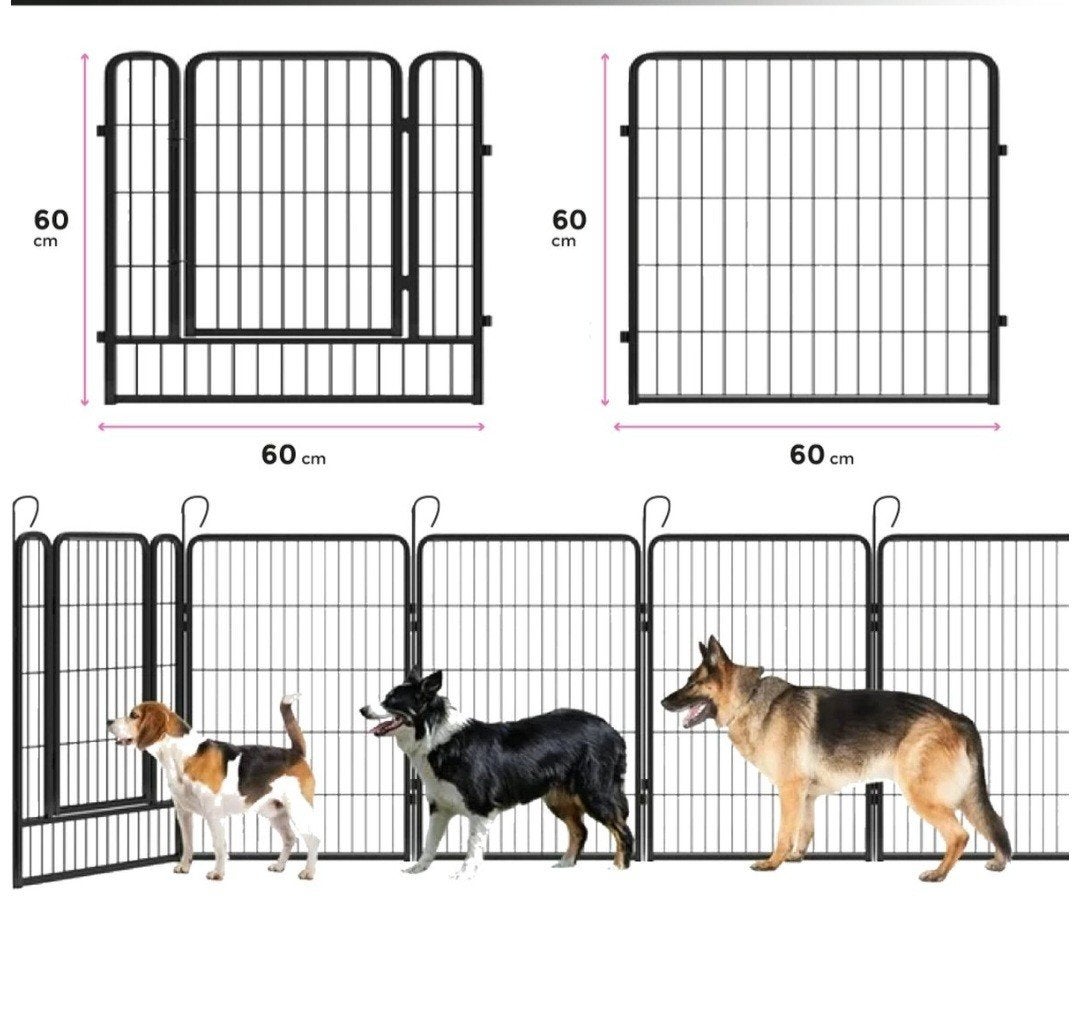 Puppyren zwart - 12 panelen - 60 x 60 - 2 deurtjes, Ophalen, Zo goed als nieuw
