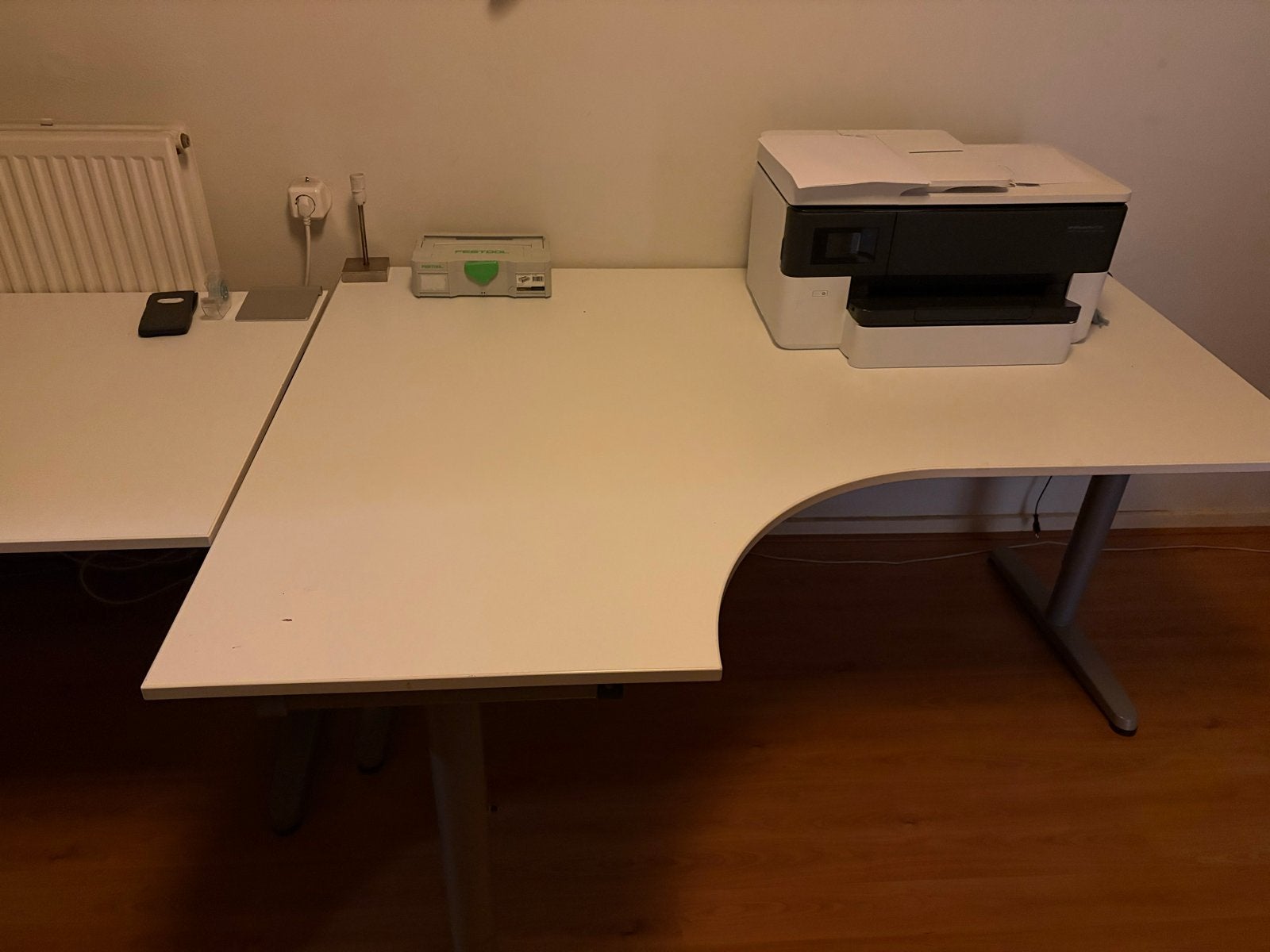 Groot hoekbureau wit 120x120 cm, Ophalen, Gebruikt, Wit, Hoekbureau