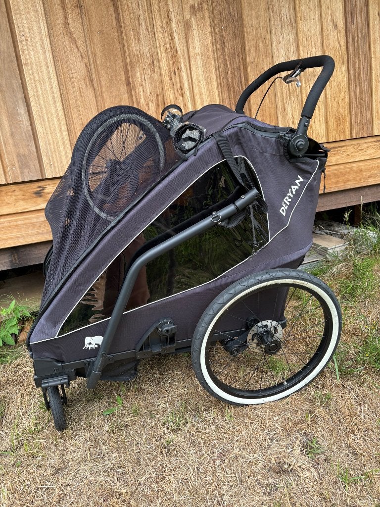 Fietskar Deryan als nieuw, Ophalen, Opvouwbaar, Zo goed als nieuw, Kinderkar