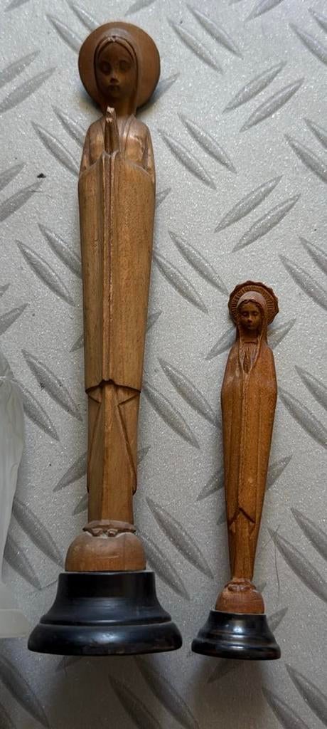 Twee prachtige houten vintage madonna’s, Antiek en Kunst, Antiek | Religie, Ophalen of Verzenden