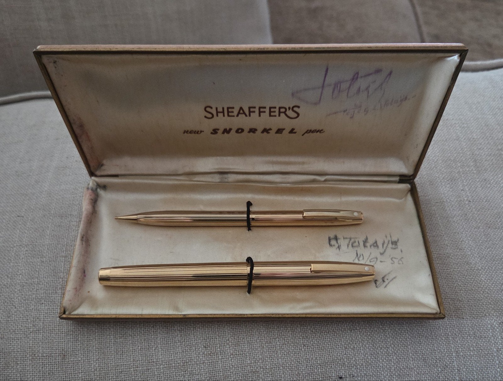 Vintage 1956 Sheaffer Snorkel Pen potlood vulpen, Verzamelen, Sheaffer, Met doosje, Ophalen of Verzenden, Zo goed als nieuw