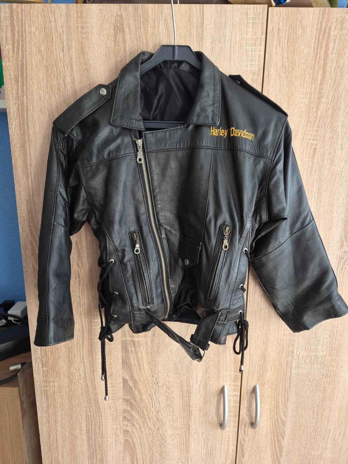 Harley Davidson Leren Motorjas maat 152- Vintage Stijl, Ophalen of Verzenden, Tweedehands, Kinderen, Jas | leer