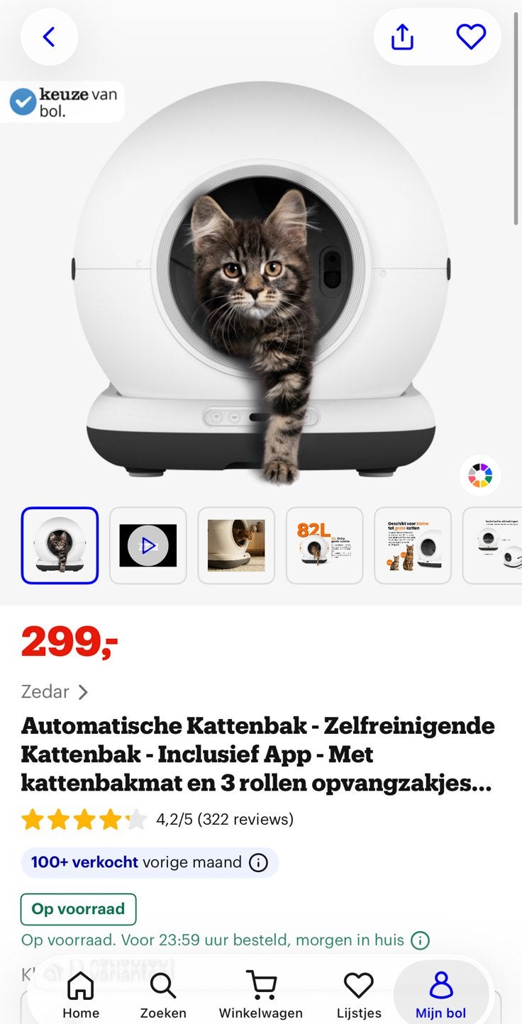 Zedar K1200 automatische kattenbak, Ophalen of Verzenden