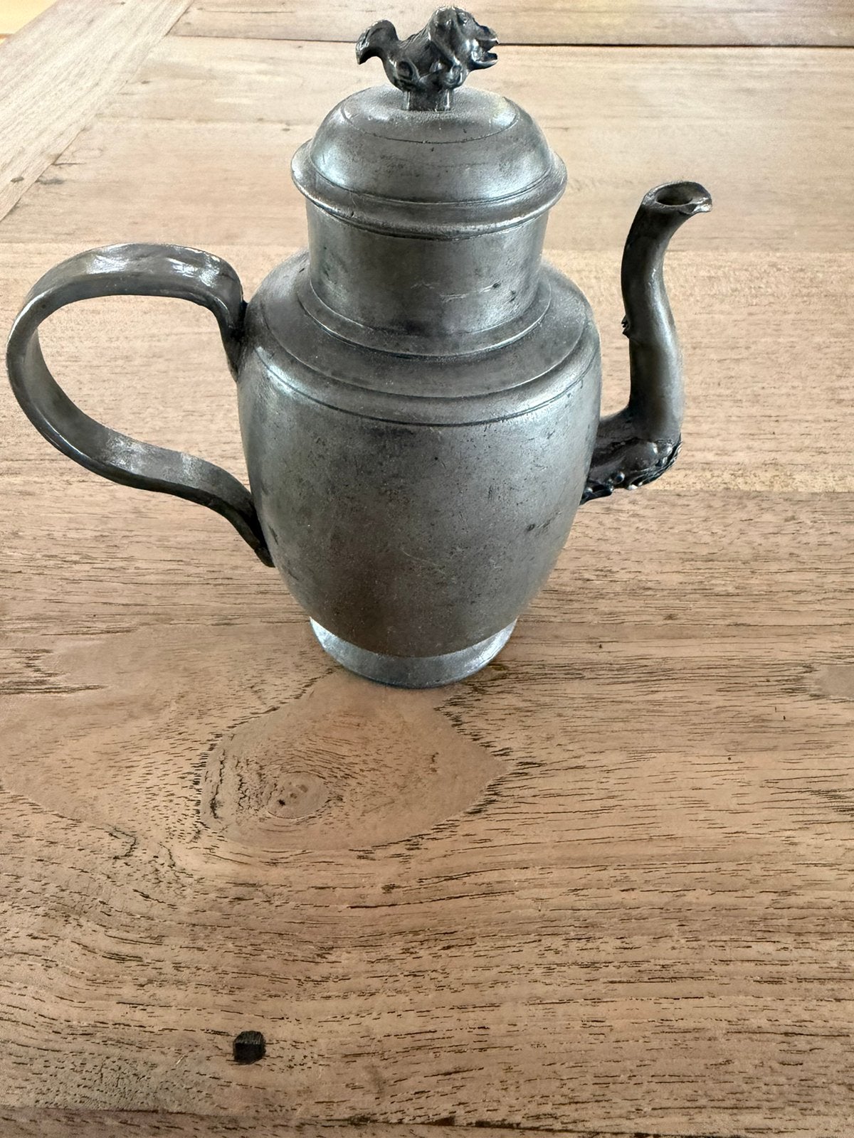 Chinees tinnen theepotje met draken zeer oud, Ophalen of Verzenden