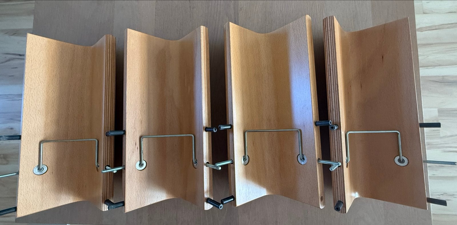 Auping bedpoten - Set van 4 34cm, Ophalen, Gebruikt, Eenpersoons, Bruin
