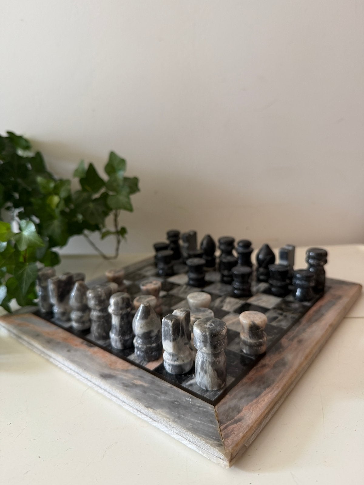 Vintage Onyx schaakspel, Antiek en Kunst, Ophalen of Verzenden