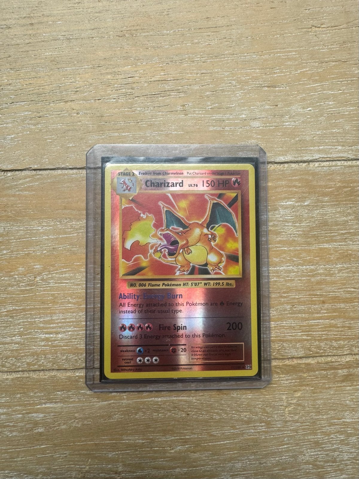 Charizard lv.76 (11/108) - Reverse Holo, Ophalen of Verzenden, Zo goed als nieuw, Losse kaart, Foil