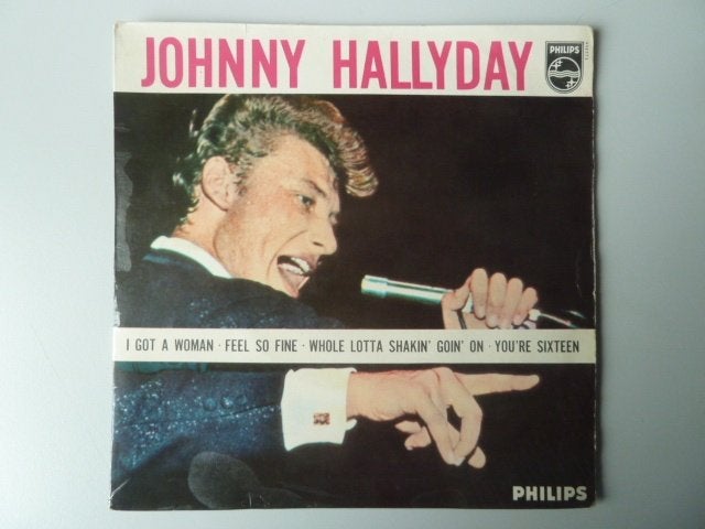 Mega zeldzame Nederlandse EP van Johnny Hallyday, 7 inch, Beschermende buitenhoes, Zo goed als nieuw, EP