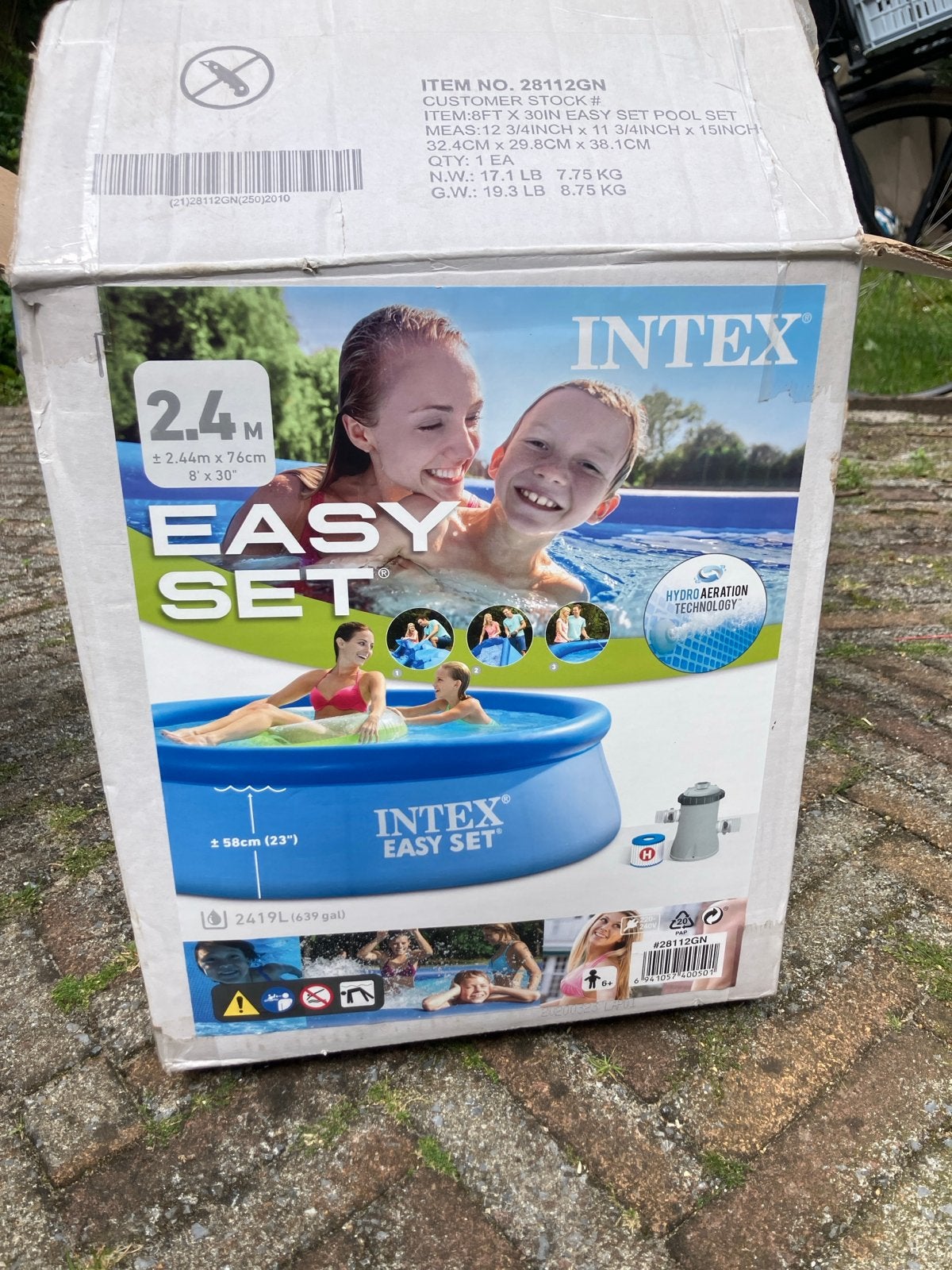 Intex Easy Set opzetzwembad 2.44m incl benodigde accessoires, Ophalen, Gebruikt, Rond, Opzetzwembad