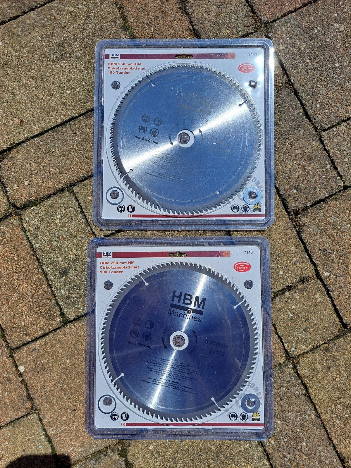 Cirkelzaagblad 2x, HBM 250 100 tanden Nieuw, Cirkelzaag, 70 mm of meer, Nieuw, Ophalen of Verzenden