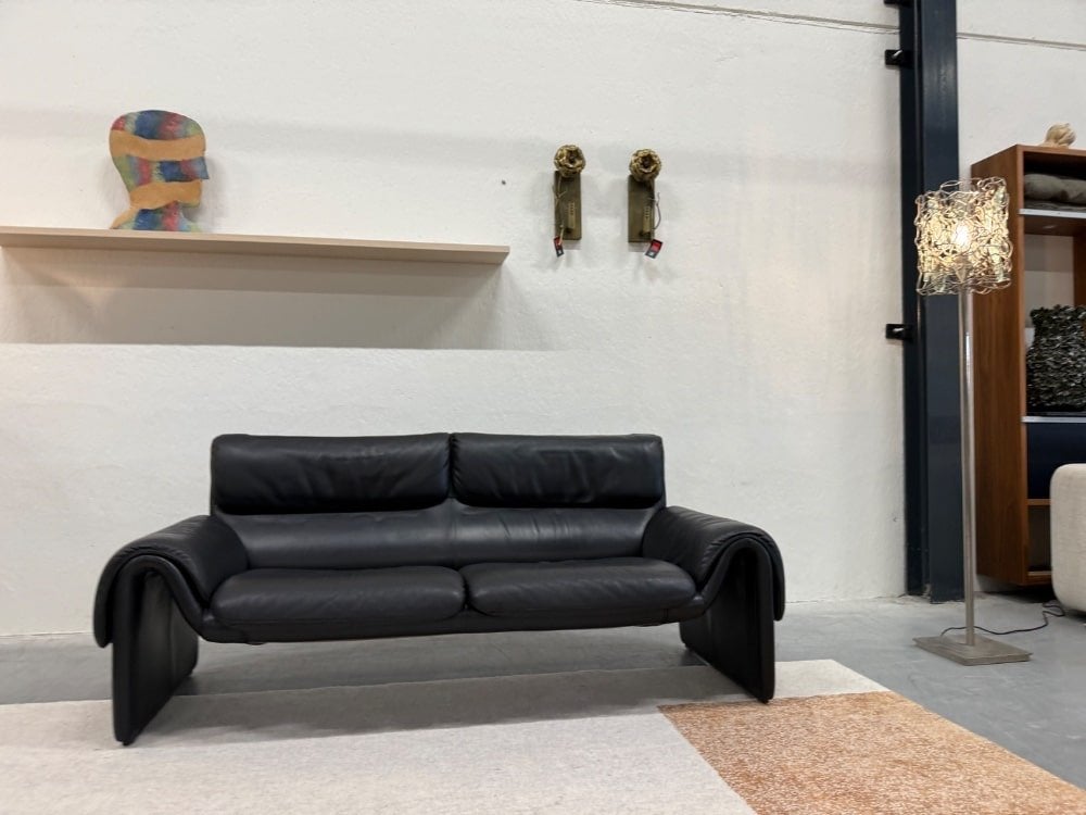 De Sede 2011 2,5 Zits Bank Zwart leer Design 191, De Sede, 150 tot 200 cm, Tweepersoons, Ophalen of Verzenden