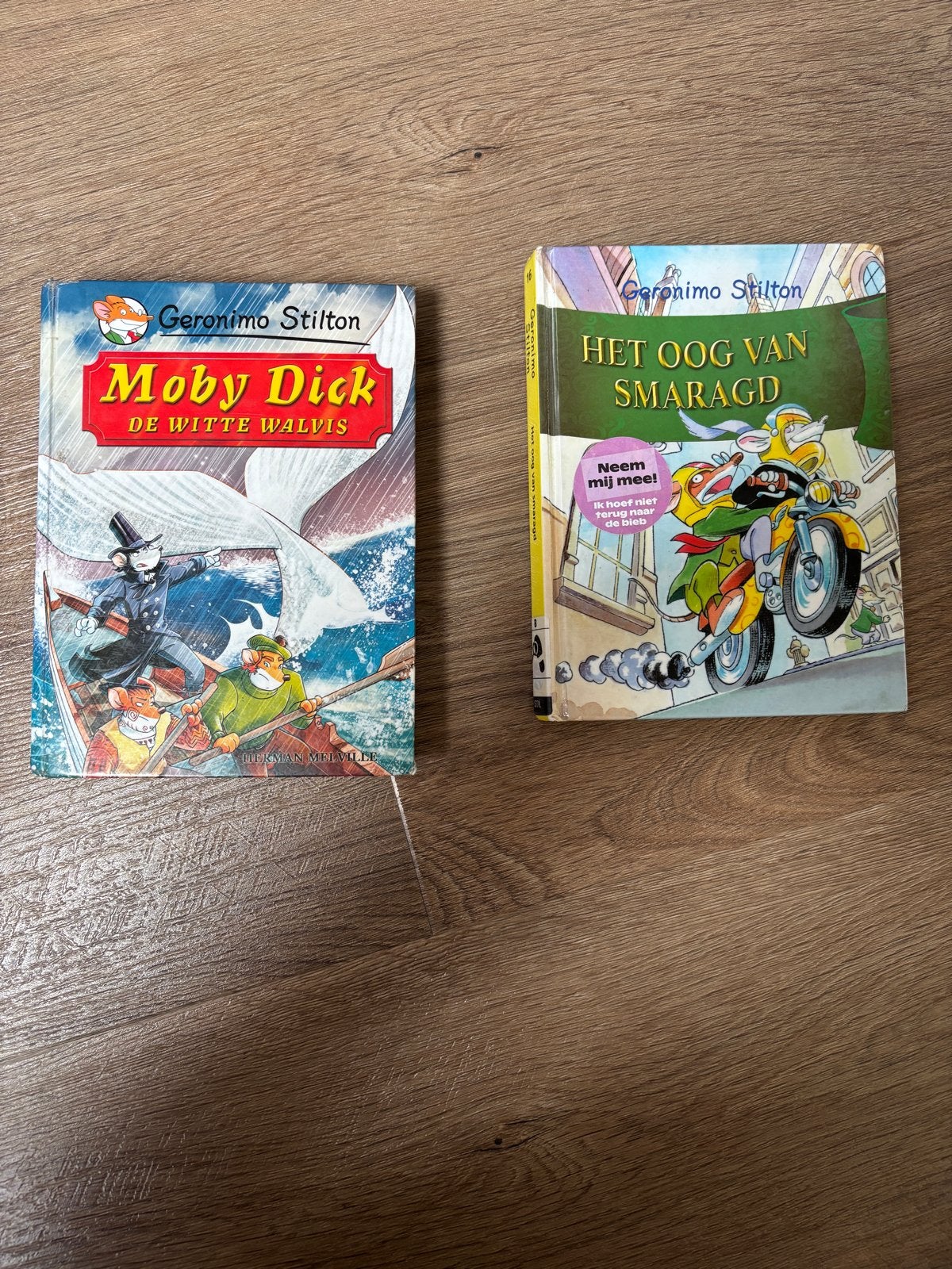 Geronimo Stilton boeken: Moby Dick & Het Oog van Smaragd, Ophalen of Verzenden, Gelezen, Fictie algemeen