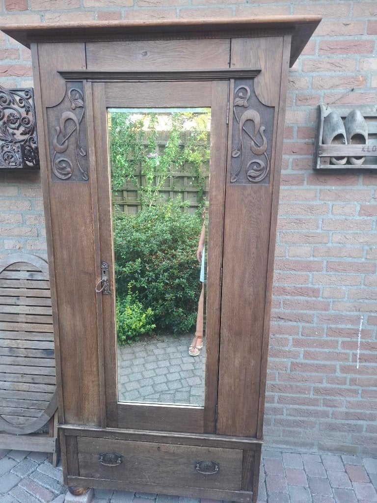 vintage kast met spiegel, Ophalen, Gebruikt