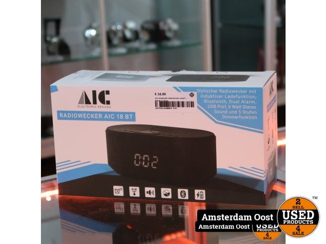 AIC Bluetooth Wekkerradio Zwart | Nieuw in Doos, Witgoed en Apparatuur, Wekkers, Flex Ltd., Zo goed als nieuw, https://flex.com/contact-us