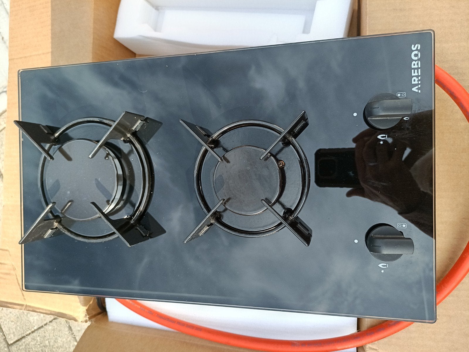 2-pits gaskookplaat keramisch glas voor camper/caravan, Ophalen, Minder dan 85 cm, Nieuw, 3 kookzones of minder
