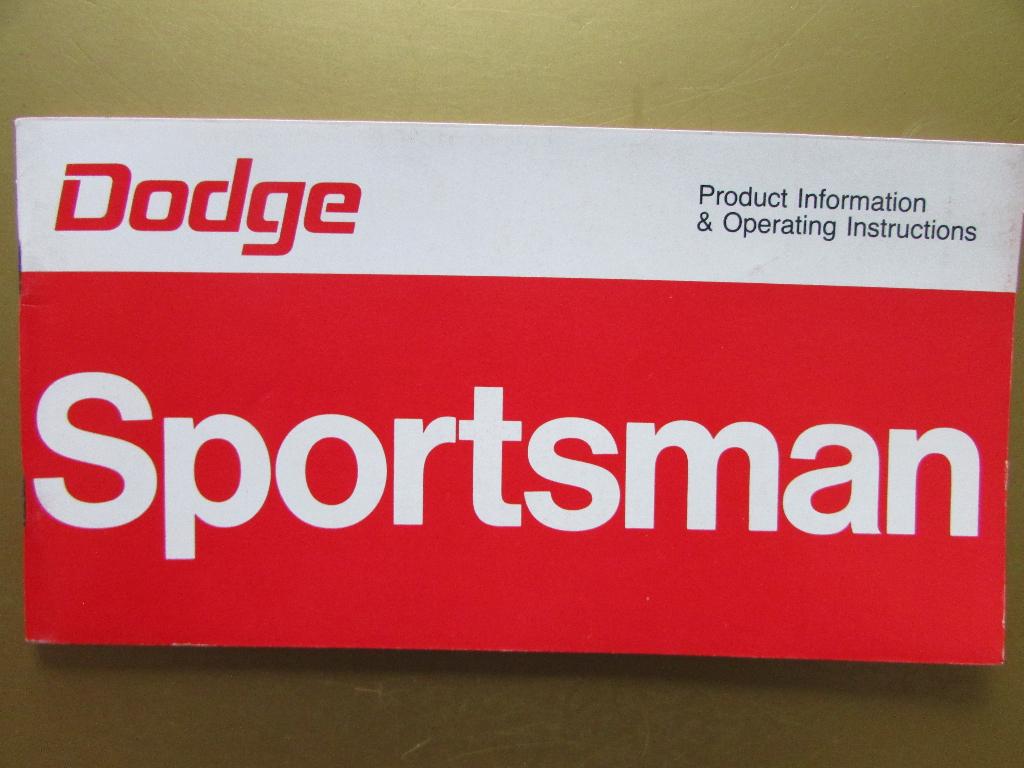 1976 Dodge Sportsman owner's manual, Engels, Ophalen of Verzenden