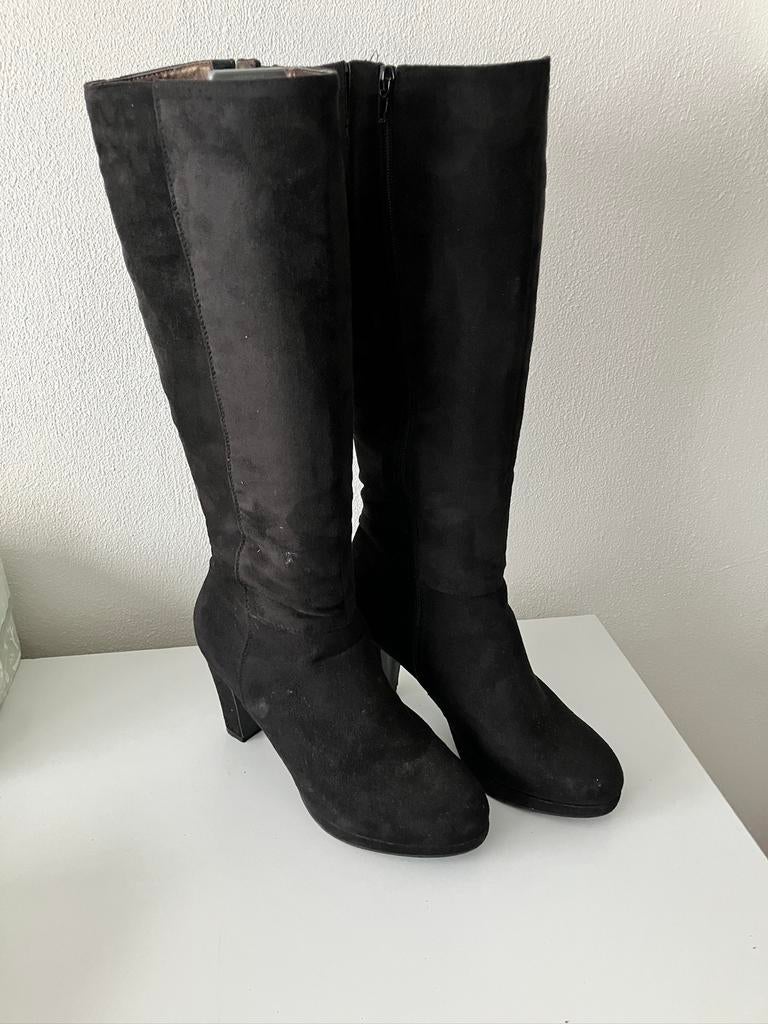 Hoge laarzen met hak, Kleding | Dames, Hoge laarzen, Zwart, Ophalen of Verzenden, Trend One