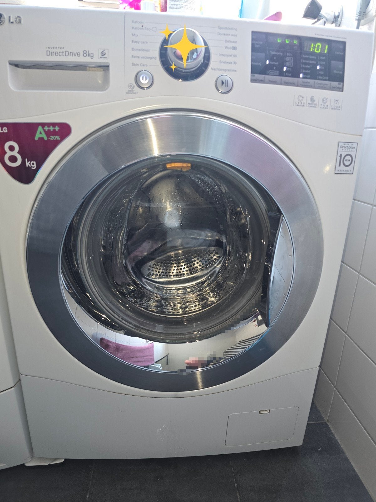 LG DirectDrive 8kg Wasmachine A++++++ -20%, Witgoed en Apparatuur, Ophalen, Gebruikt, Energieklasse A of zuiniger, Voorlader