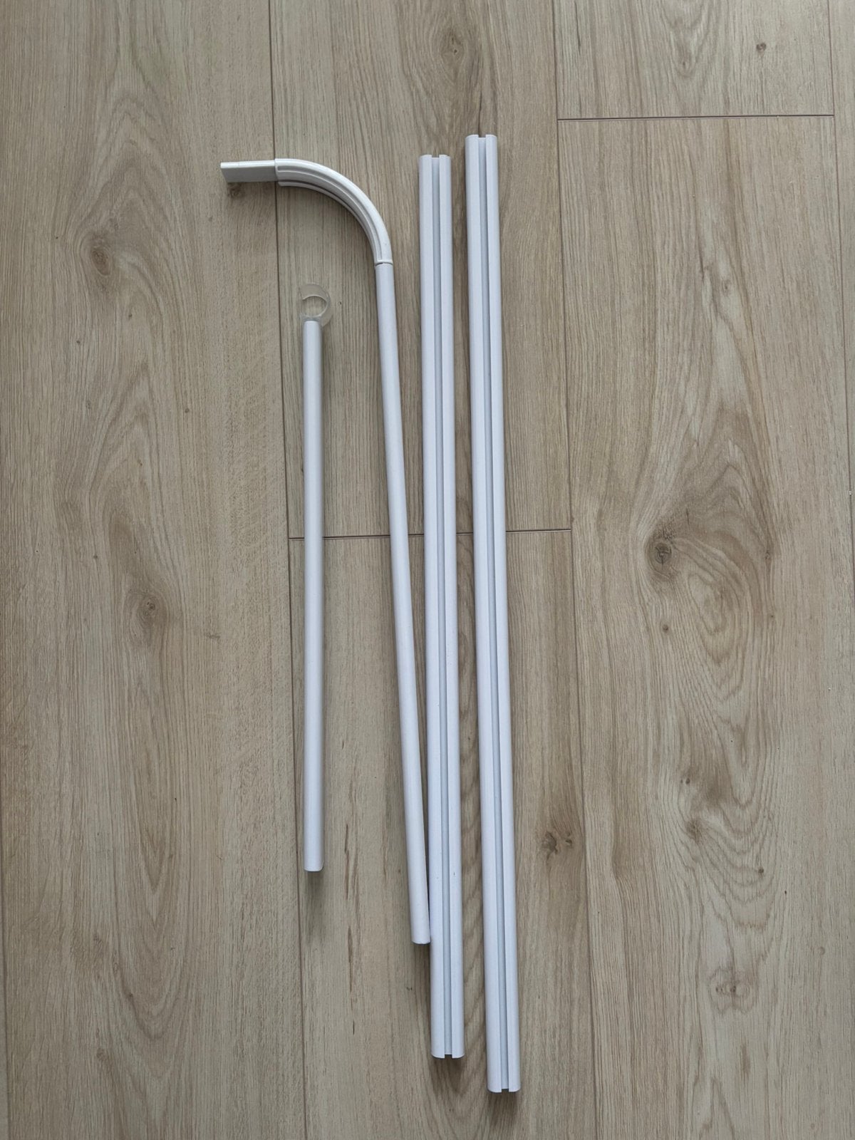Douchegordijn-stang : Sealskin / Easy Roll. Zowel U als hoek, Ophalen, Zo goed als nieuw, Wit