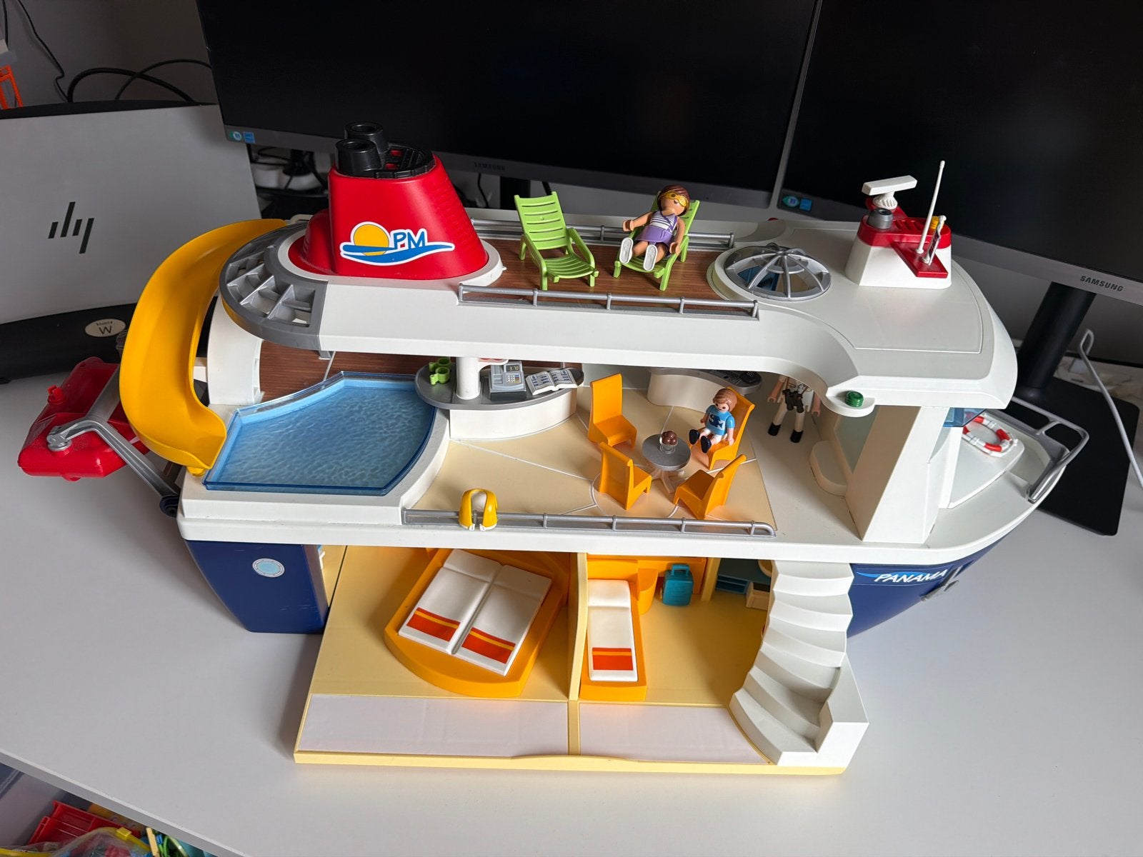 Playmobil Cruiseschip Panama met zwembad en glijbaan, Gebruikt, Complete set, Ophalen of Verzenden, Boot/Schip