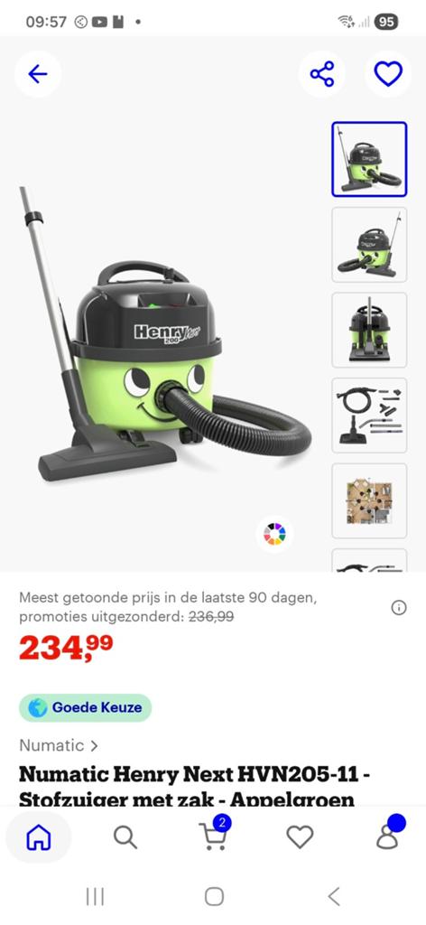 Nieuwe Numatic Henry Next Stofzuiger met extra's, Stofzak, Numatic, Nieuw, Ophalen of Verzenden