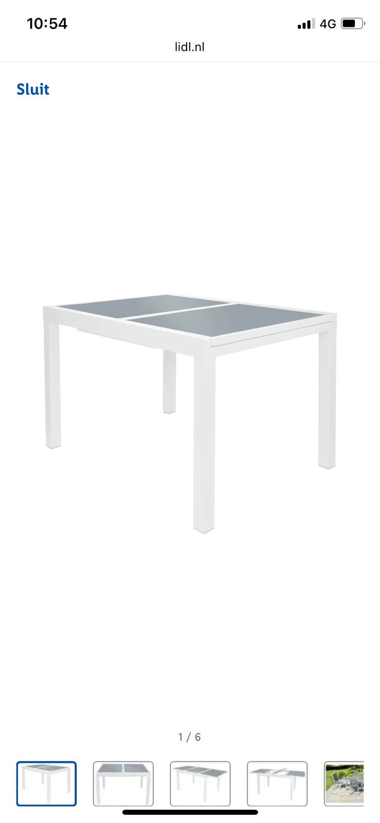 NIEUW! Uitschuifbare tuintafel Houston 120-180 cm, €60,-!!, Ophalen, Zo goed als nieuw, Rechthoekig, Aluminium