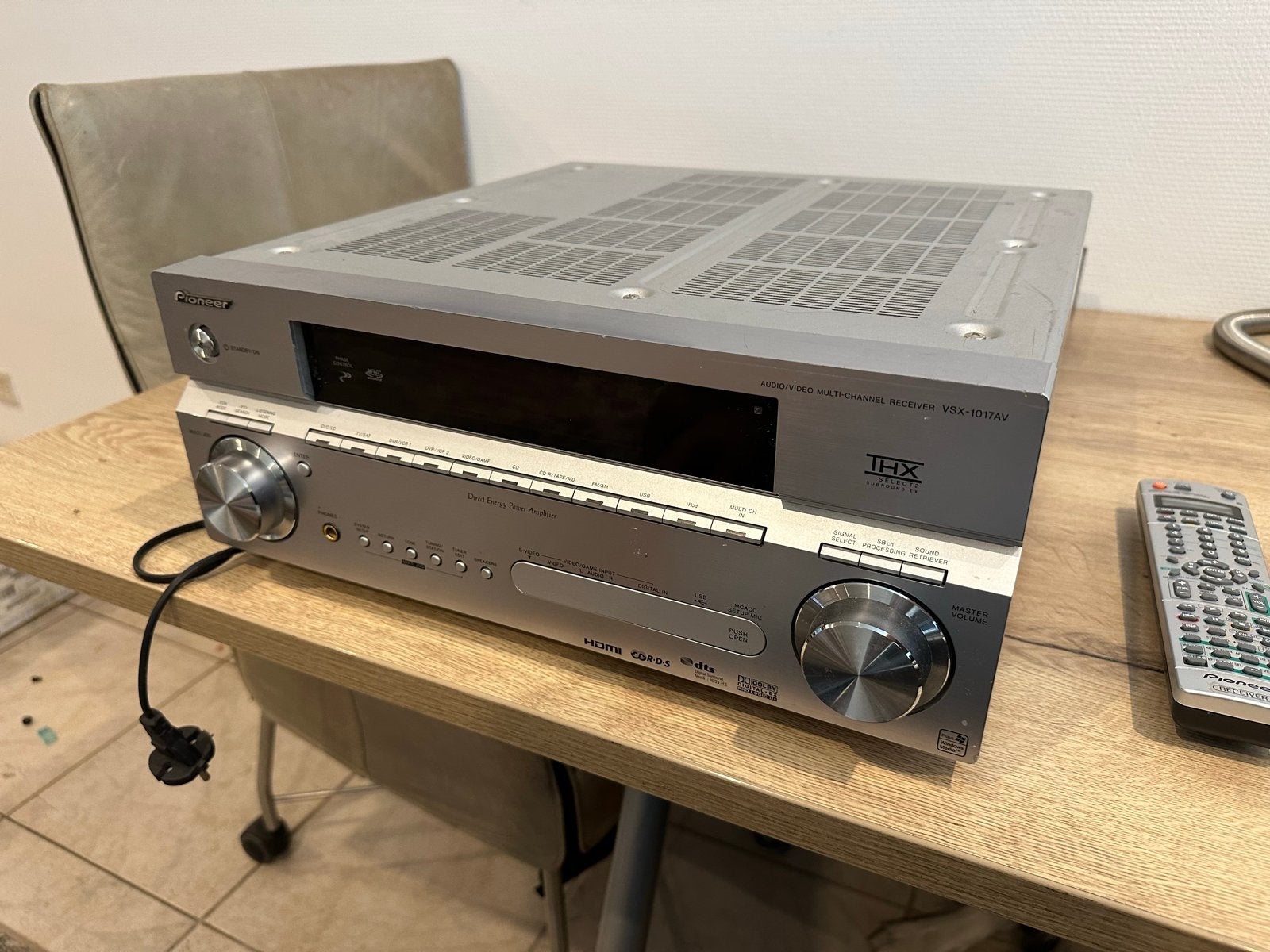 Pioneer VSX-1017AV-S Audio/Video Receiver, Ophalen, Gebruikt, Pioneer, 120 watt of meer