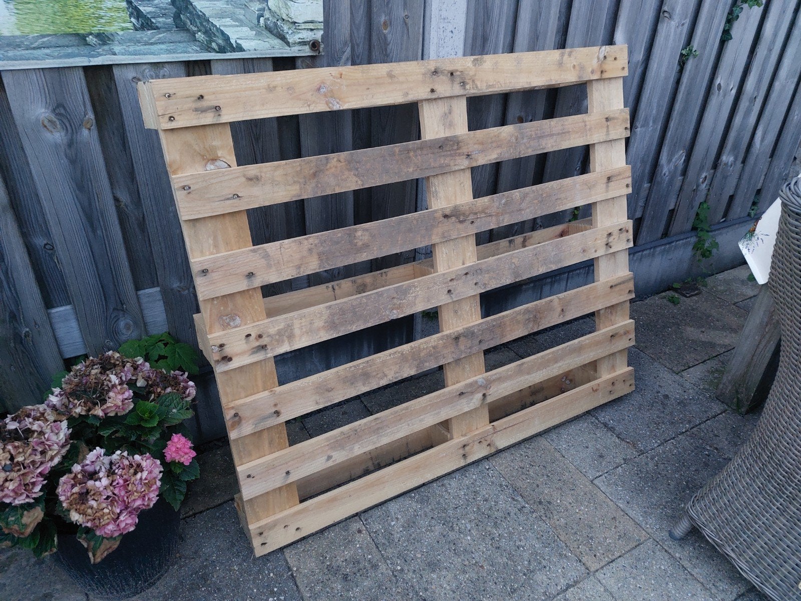 Gratis pallet 120x100 cm, Ophalen, Gebruikt, 50 mm of meer, Pallet