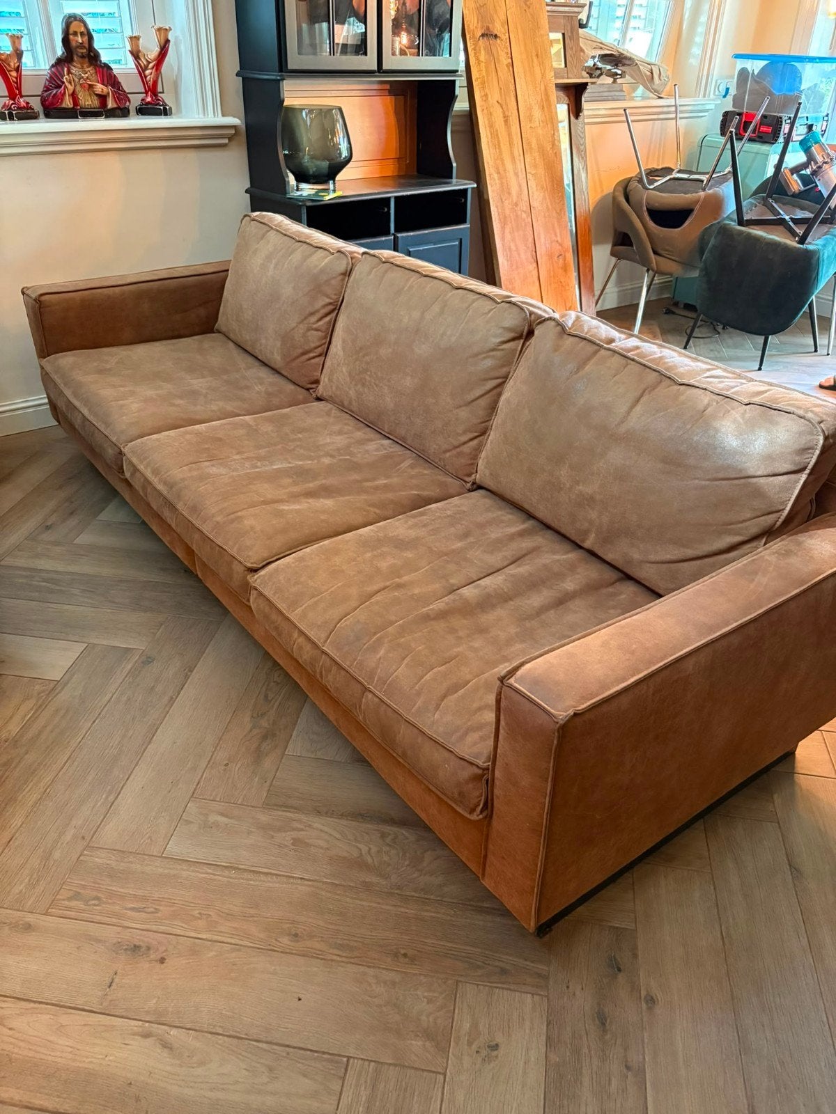 bank, Huis en Inrichting, Ophalen, Gebruikt, Driepersoons, 75 tot 100 cm