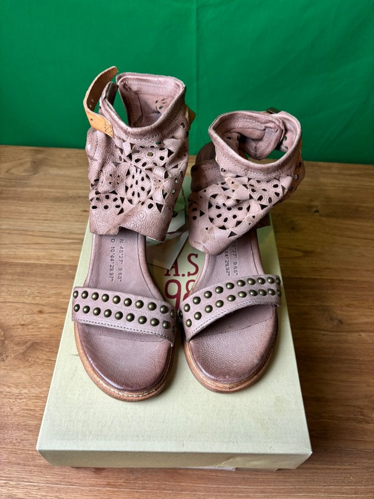 A.S.98 589008 roze leren sandalen met hak maat 38, Kleding | Dames, Schoenen, Nieuw, Ophalen of Verzenden, Schoenen met hoge hakken