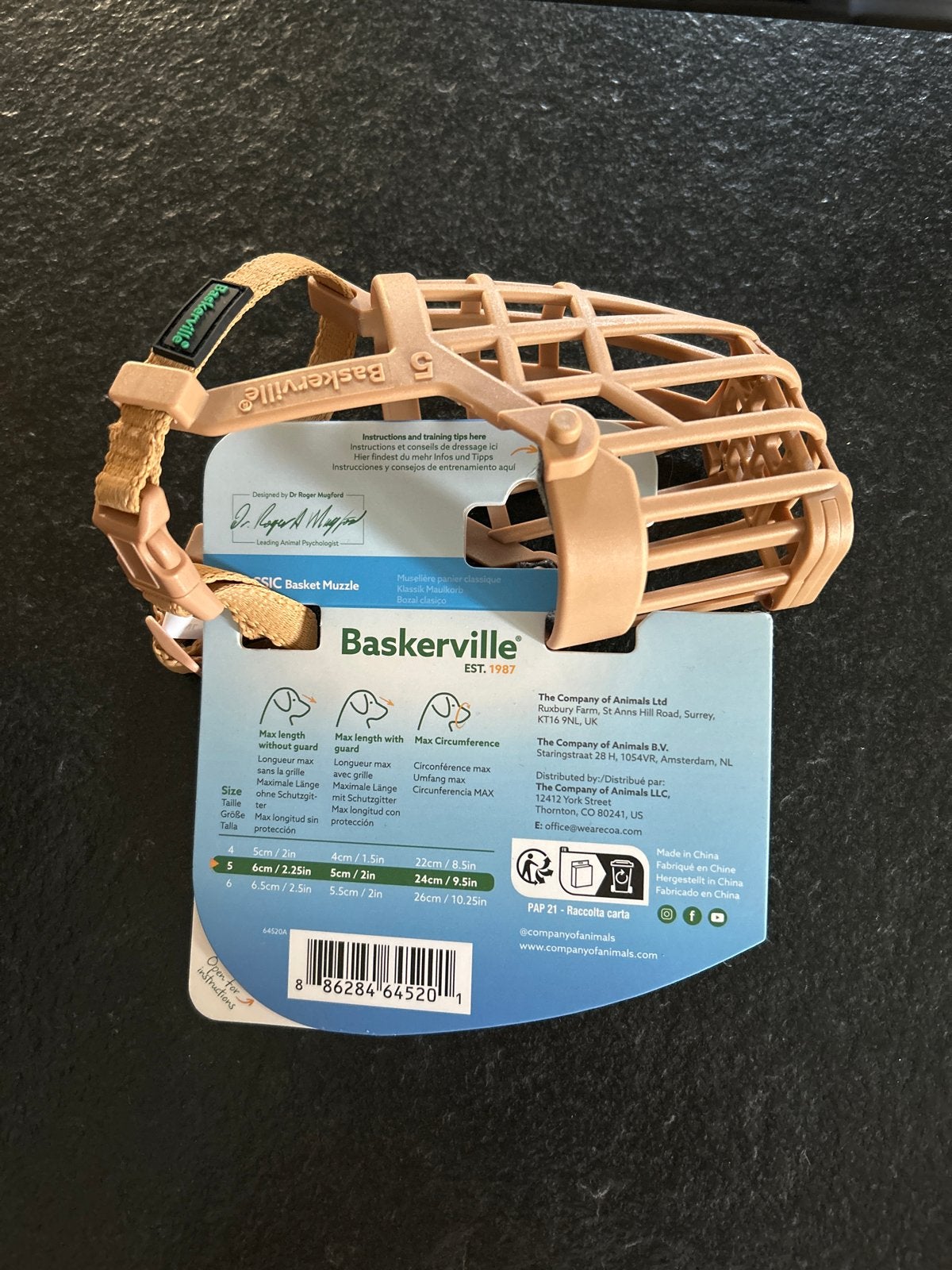 Classic baskerville muilkorf, Ophalen, Nieuw
