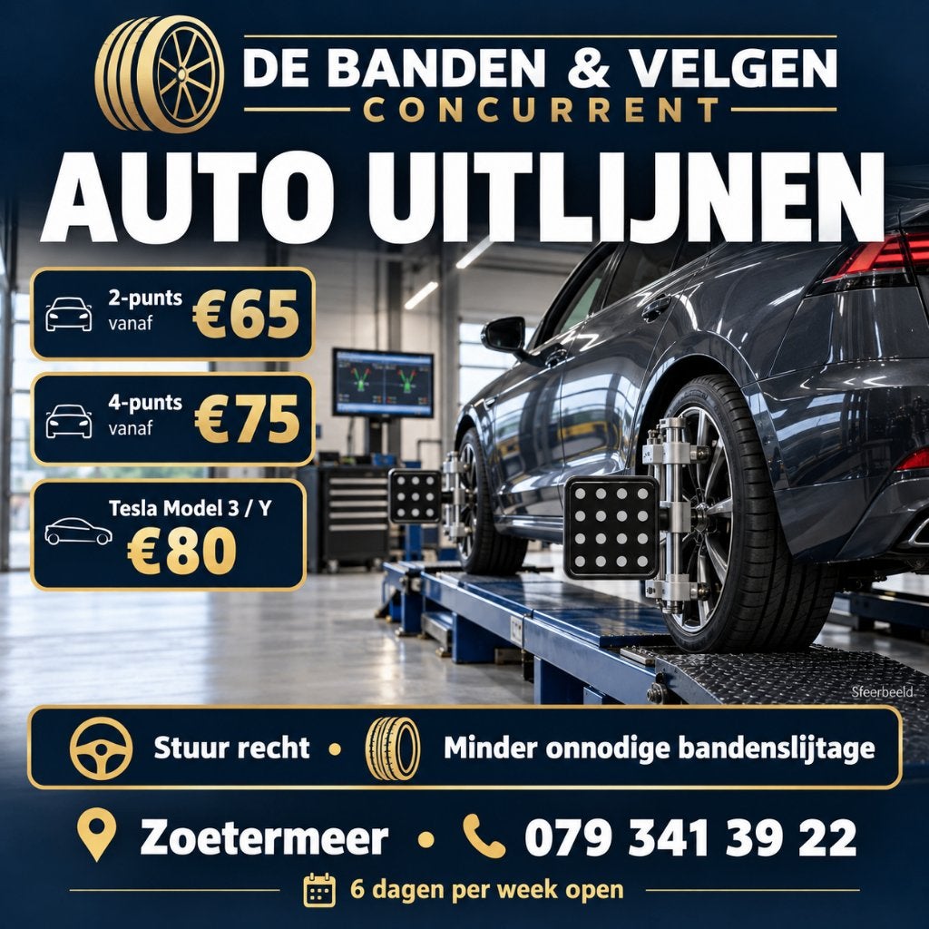 Auto uitlijnen Zoetermeer | 2-punts €65 | 4-punts €75, Ophalen, 15 inch, 2718sx, Info@debandenenvelgenconcurrent.nl