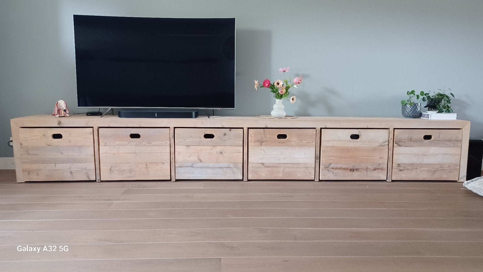 Stoer robuust dressoir/bank met lades, Ophalen, Zo goed als nieuw, 200 cm of meer, Met lade(s)