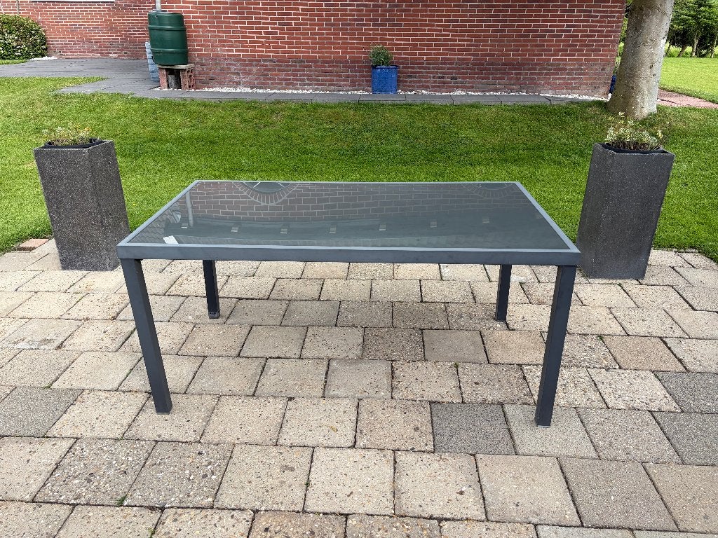 Buitentafel, Ophalen, Gebruikt, Rechthoekig, Aluminium