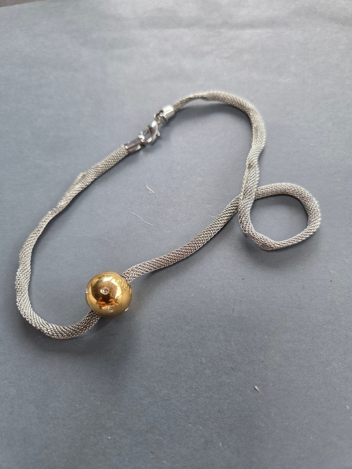 vintage pierre cardin korte ketting, Verzenden, Gebruikt, Zilver, Overige materialen