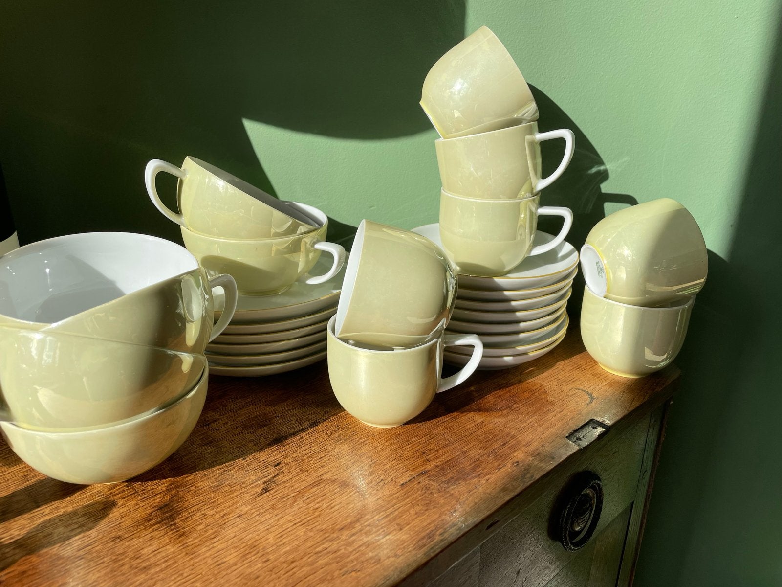 Vintage Scherzer Bavaria 27 delig service - Pastelgroen, Gebruikt, Overige merken, Vintage, Ophalen of Verzenden