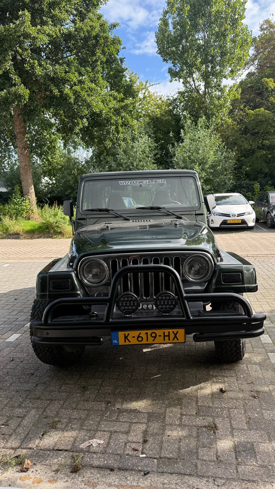 Jeep 1998 Groen wrangler incl soft top 4x4, Auto's, 450 kg, 118 pk, 2000 kg, 4 stoelen