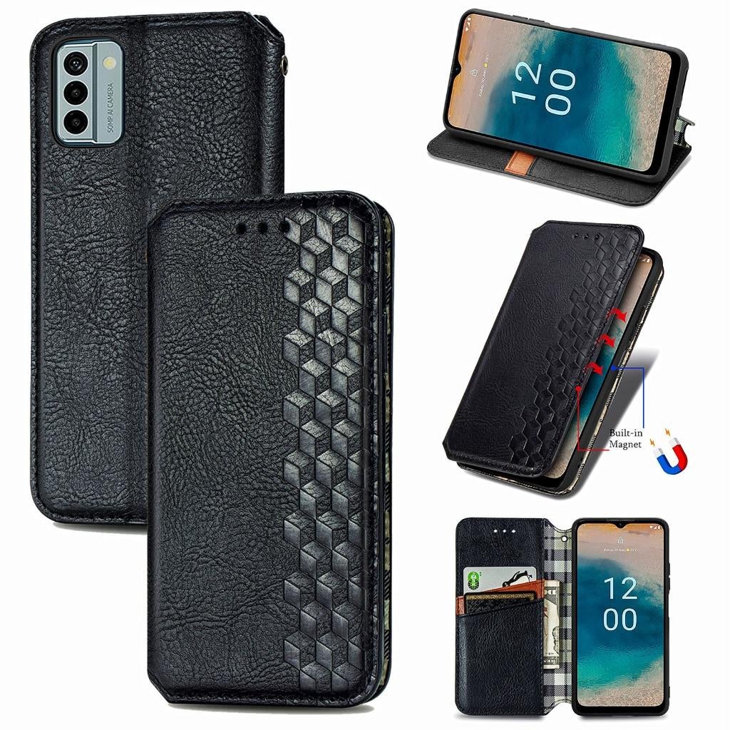 Luxe PU Lederen Wallet Case Set voor Nokia G22 5G _ Zwart, Verzenden, Nieuw, Hoesje of Tasje