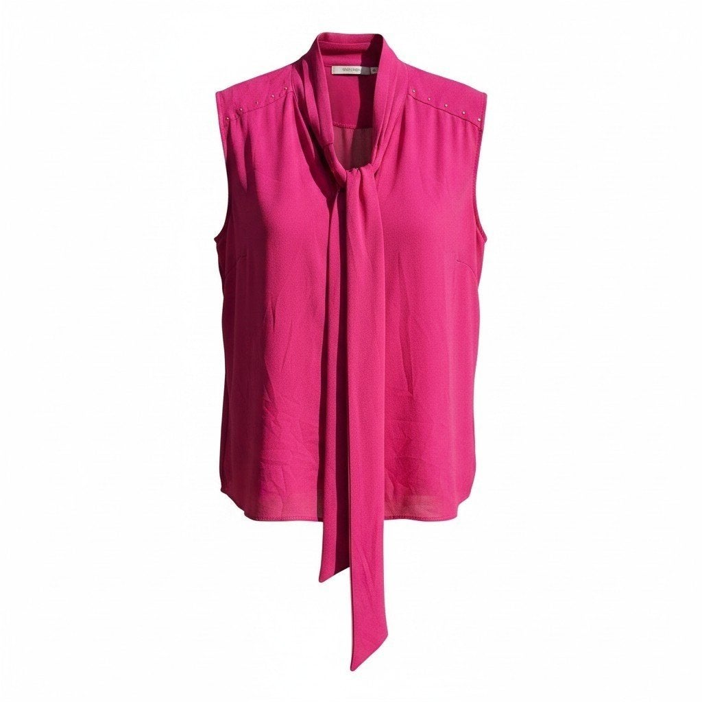 Josh V fuchsia blouse met strikdetail  maat XL, Ophalen of Verzenden, Zo goed als nieuw, Maat 46/48 (XL) of groter, Roze
