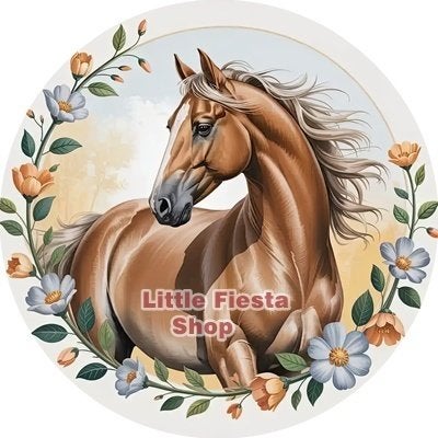 lf193 luxe icing paard 20cm eetbare taart plaat print, Ophalen of Verzenden, Nieuw, Taarten, Versiering